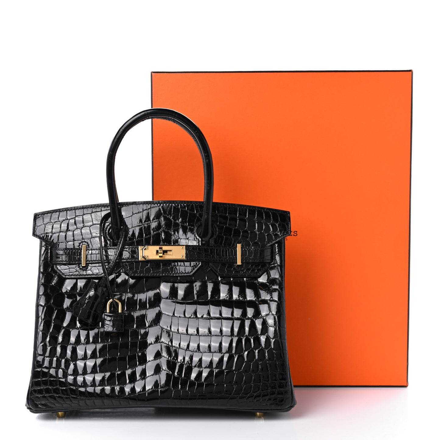 Shiny Niloticus Crocodile Birkin 30 Black