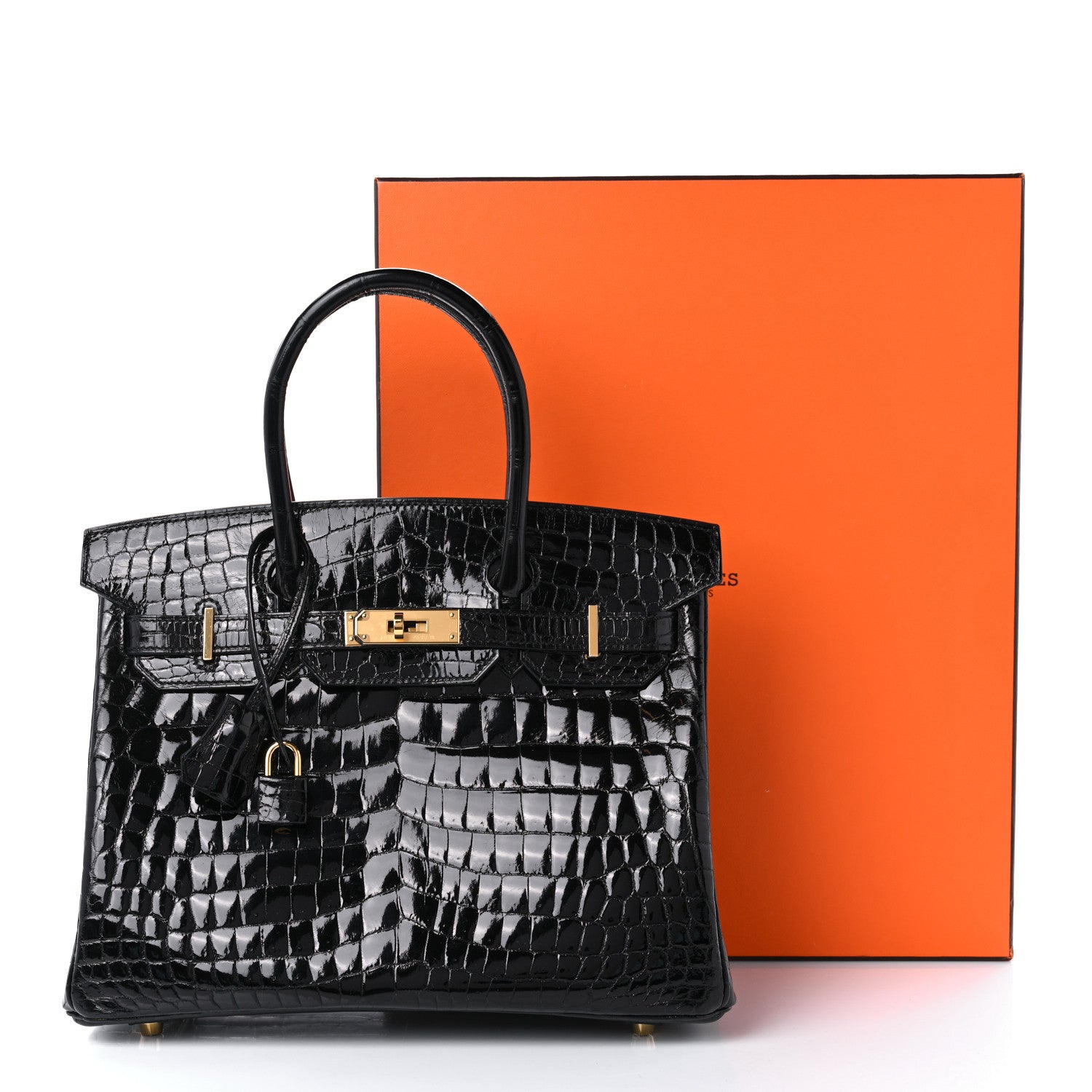 Hermes Shiny Niloticus Crocodile Birkin 30 Black 12 of 12