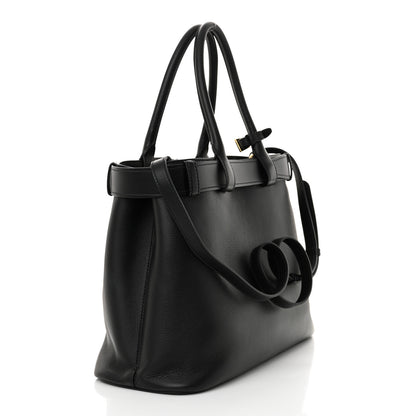 Prada Vitello Daino Large Buckle Bag With Belt Black 3 of 10