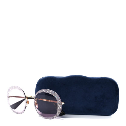 Gucci Crystal Oversize Hollywood Forever Sunglasses GG0899S Gold Violet 9 of 9
