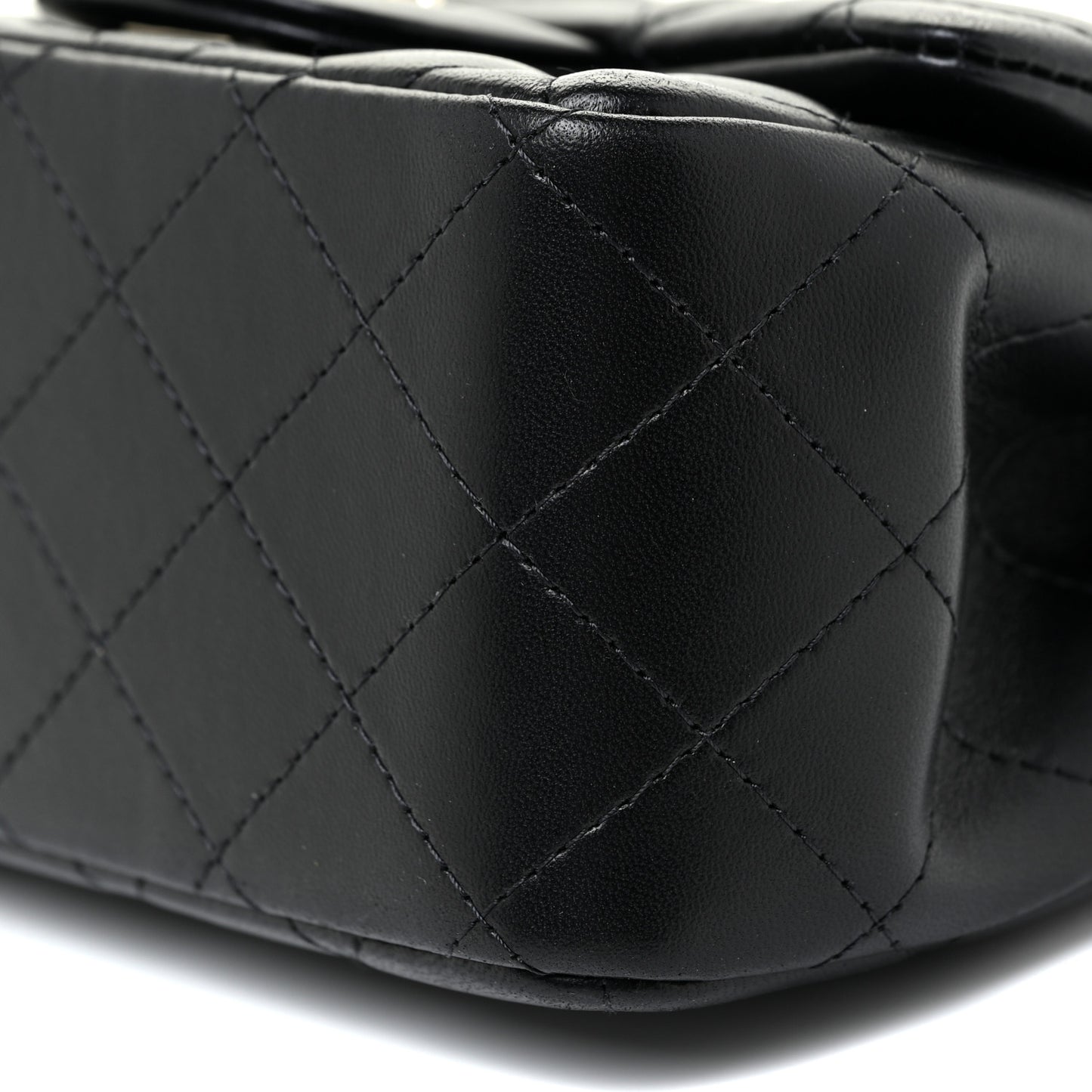 Lambskin Quilted Mini Square Flap Black