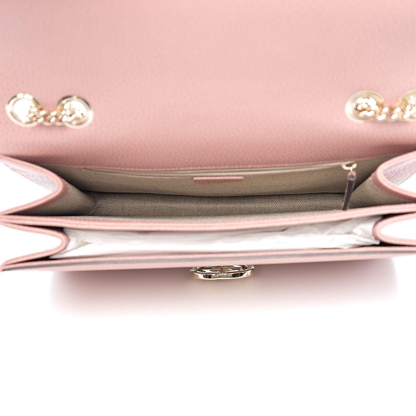 Dollar Calfskin Interlocking G Shoulder Bag Soft Pink