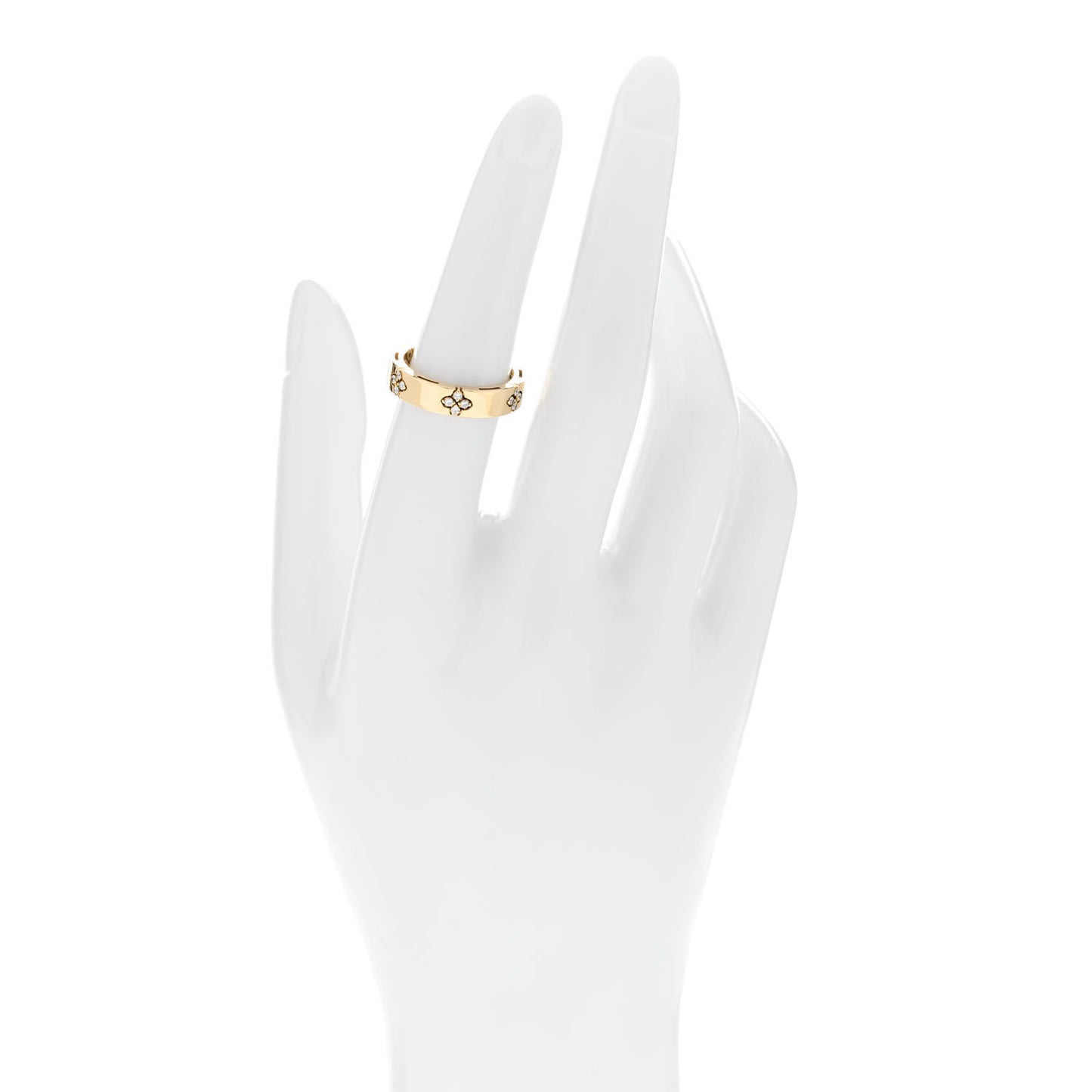 18K Yellow Gold Diamond Narrow Love in Verona Band Ring 53 6.5