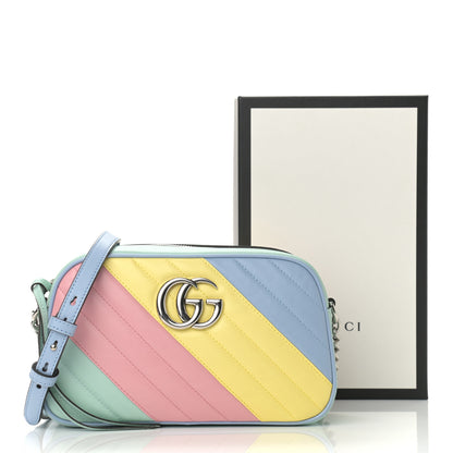 Gucci Calfskin Matelasse Diagonal Small GG Marmont Chain Shoulder Bag Multicolor Pastel 12 of 12