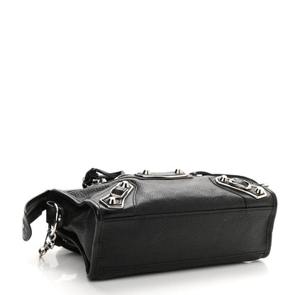Balenciaga Chevre Silver Metallic Edge Hardware Mini City Black 4 of 8