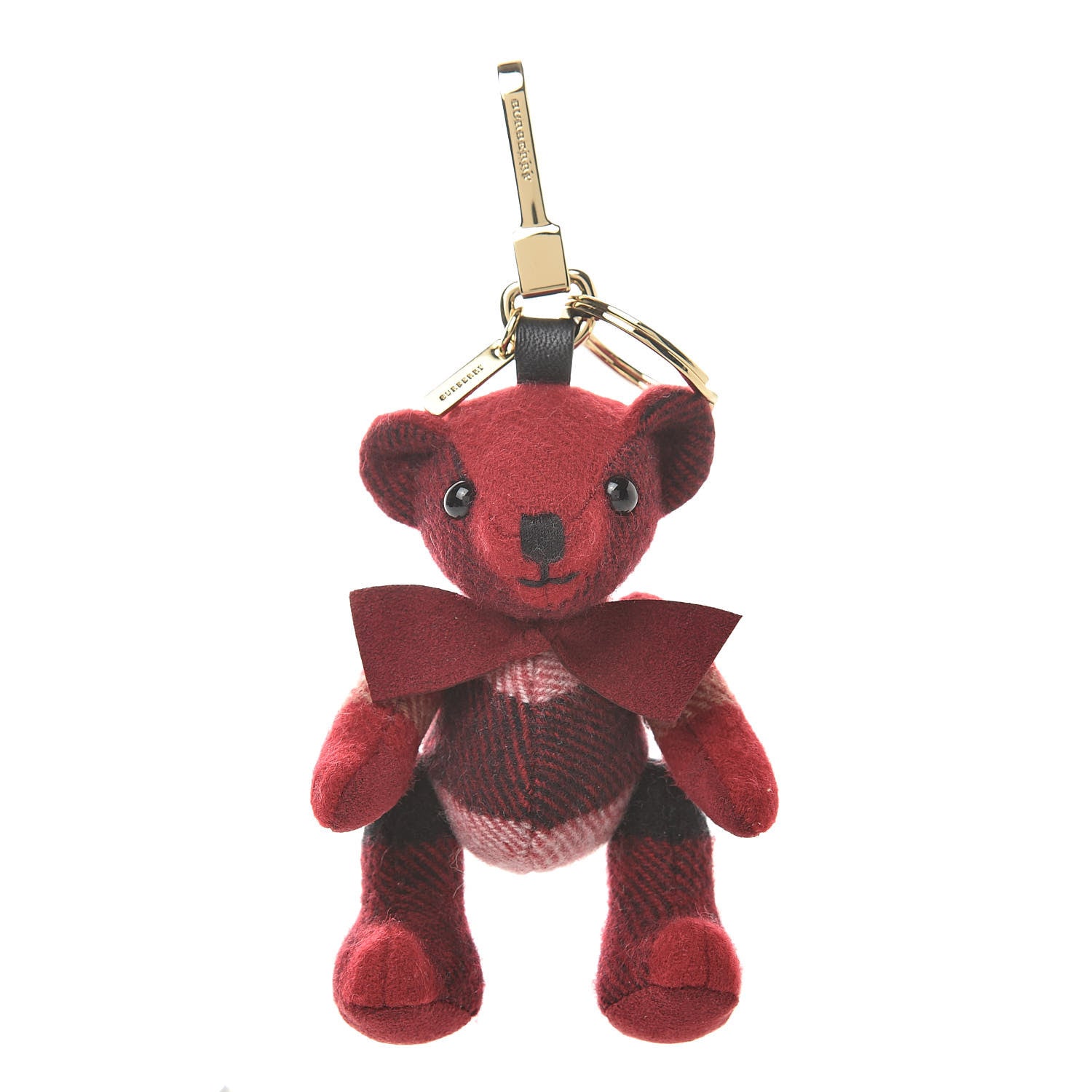 Burberry Cashmere Check Thomas Bear Bag Charm Parade Red 1 of 4