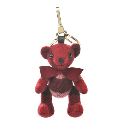 Burberry Cashmere Check Thomas Bear Bag Charm Parade Red 1 of 4