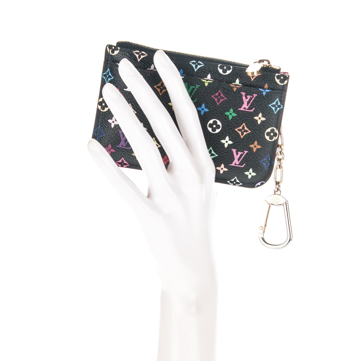 Louis Vuitton Monogram Multicolor Key Pouch Black Grenade 2 of 7
