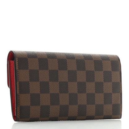 Louis Vuitton Damier Ebene Emilie Wallet Red 3 of 8