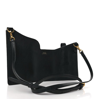 Fendi Vitello Grace Glazed Fabric FF 1974 3 Pocket Mini Crossbody Bag Black Mogano Panna 3 of 8
