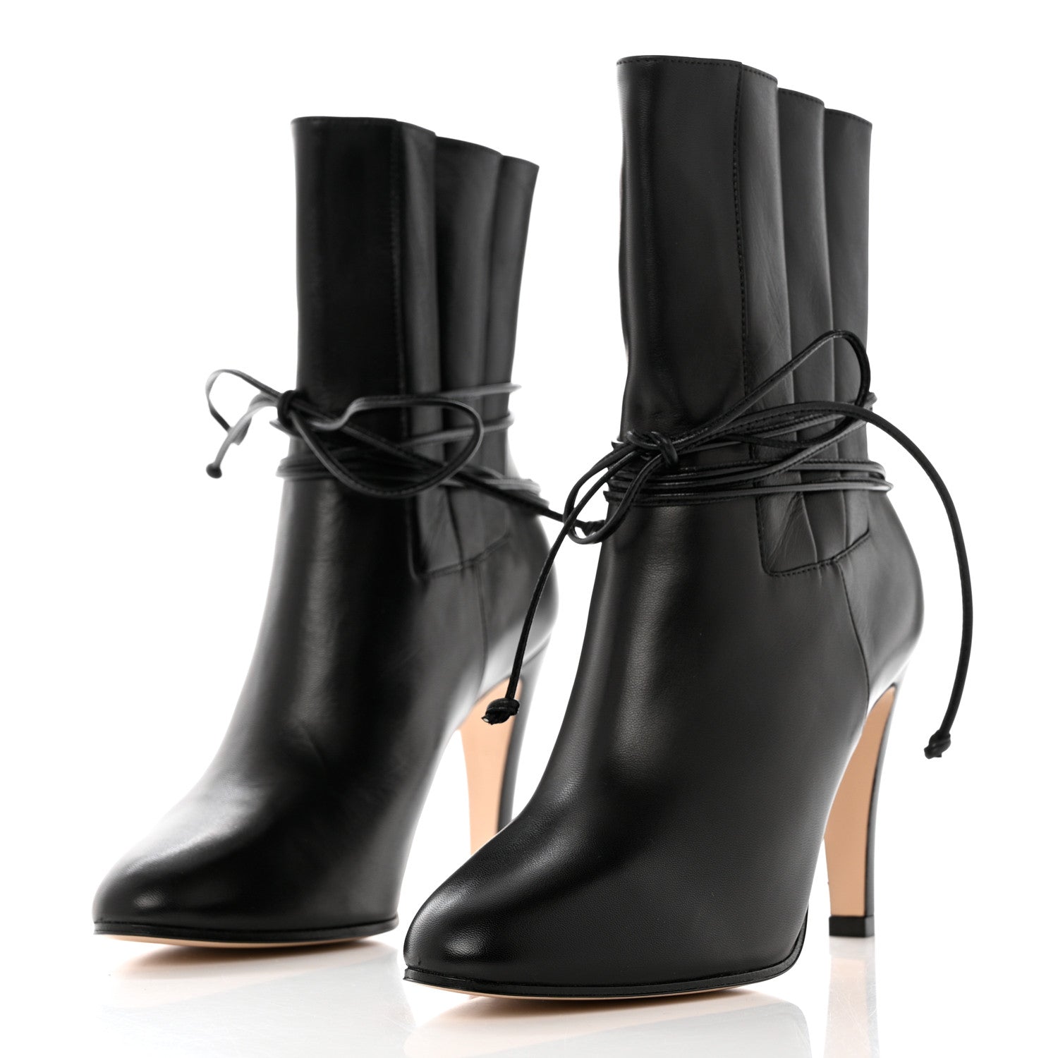 Gucci Malaga Kid Indya Bow Tie Ankle Boots 35 Black 3 of 8