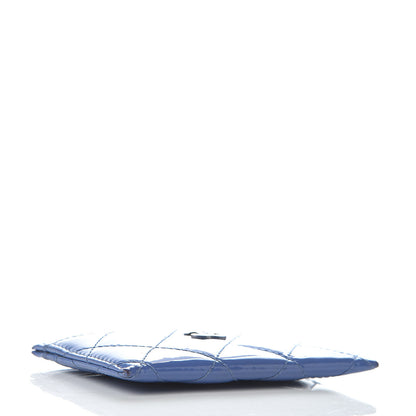 Chanel Patent Quilted Card Holder Blue 4 of 9
