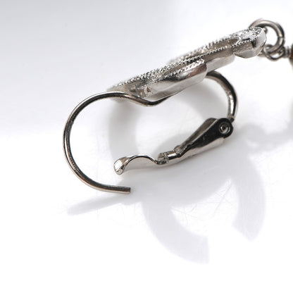 Chanel Crystal Pearl CC Drop Earrings Silver 5 of 6