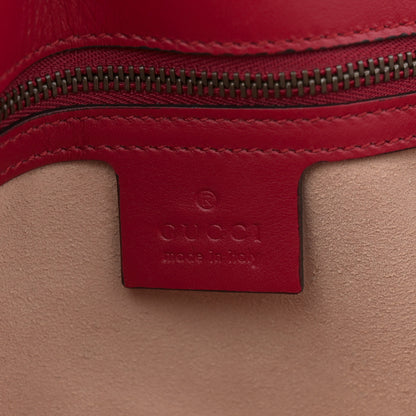 Gucci Calfskin Matelasse Small GG Marmont Shoulder Bag Hibiscus Red 6 of 12