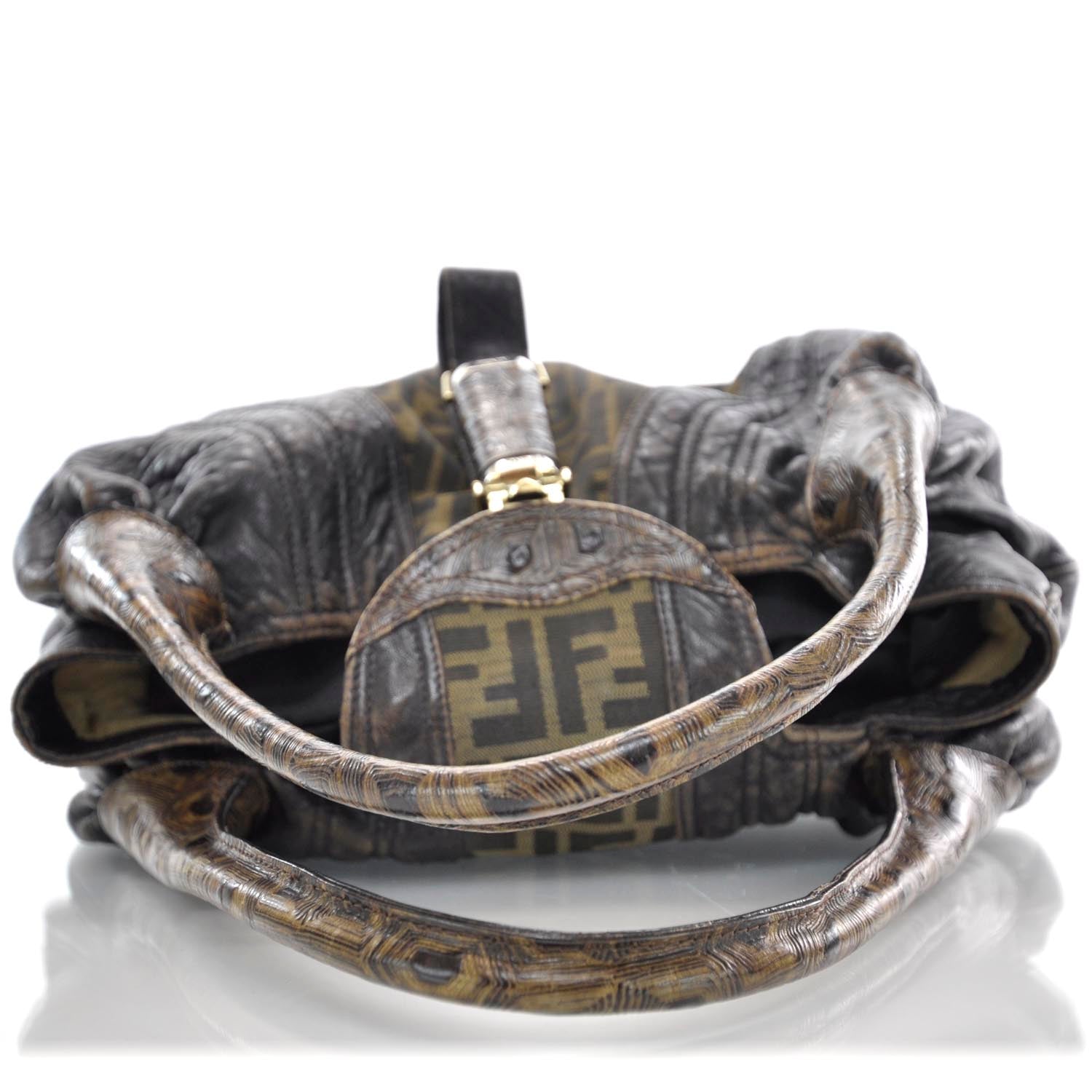 Fendi Zucca Nappa Nuvolata Vitello Tortuga Spy Tobacco Moro 5 of 11