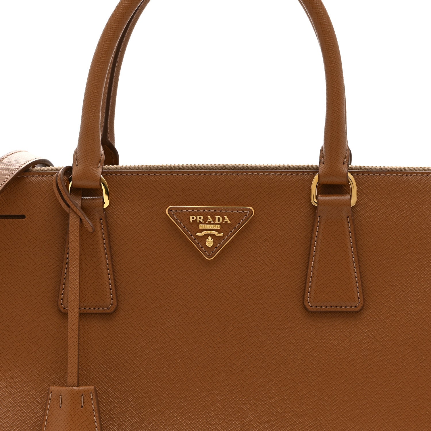 Prada Saffiano Lux Large Galleria Double Zip Tote Caramel 8 of 10