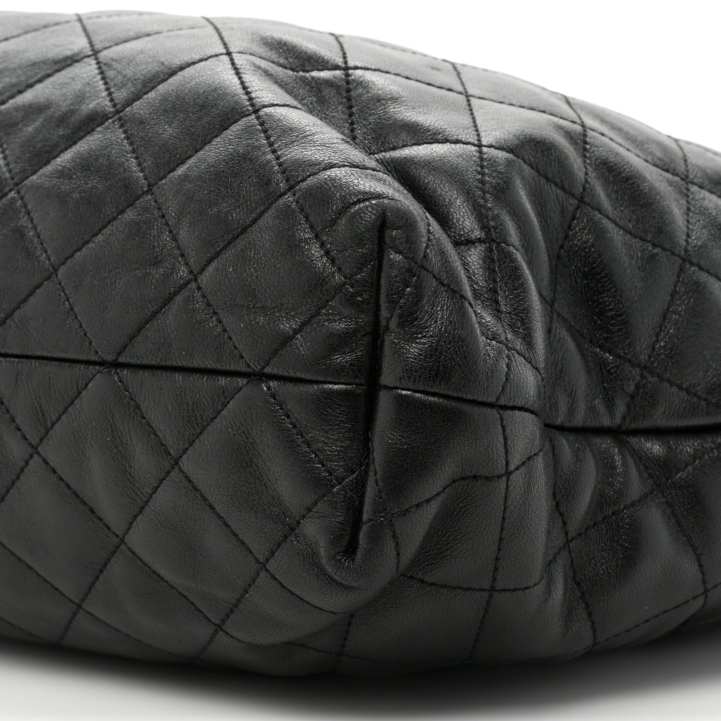 Lambskin Quilted Maxi Icare Shopping Tote Black