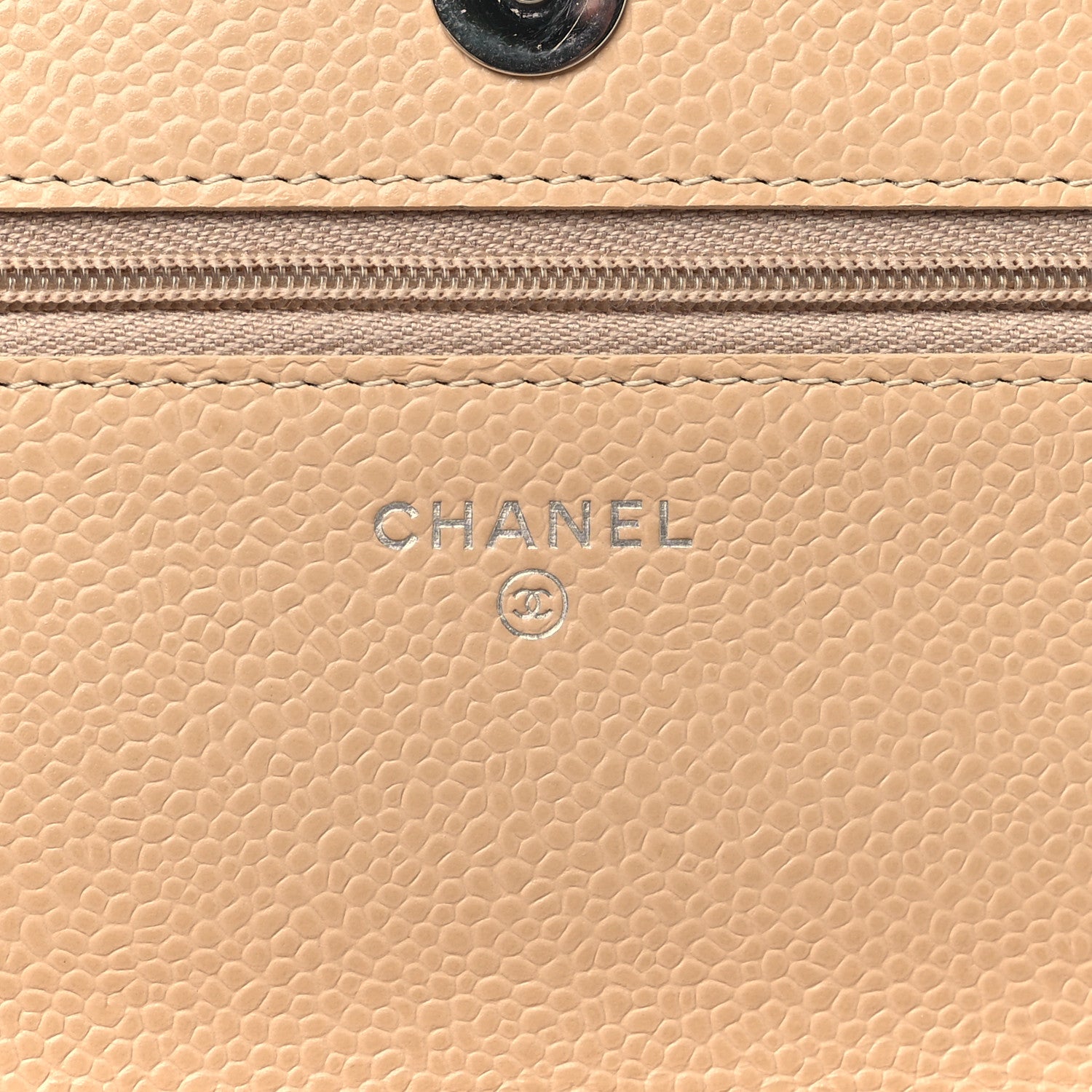 Chanel Caviar Quilted Wallet on Chain WOC Beige 6 of 12