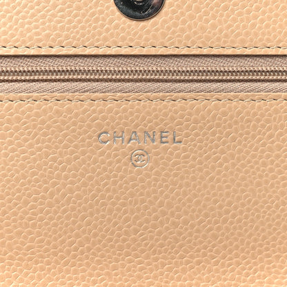 Chanel Caviar Quilted Wallet on Chain WOC Beige 6 of 12