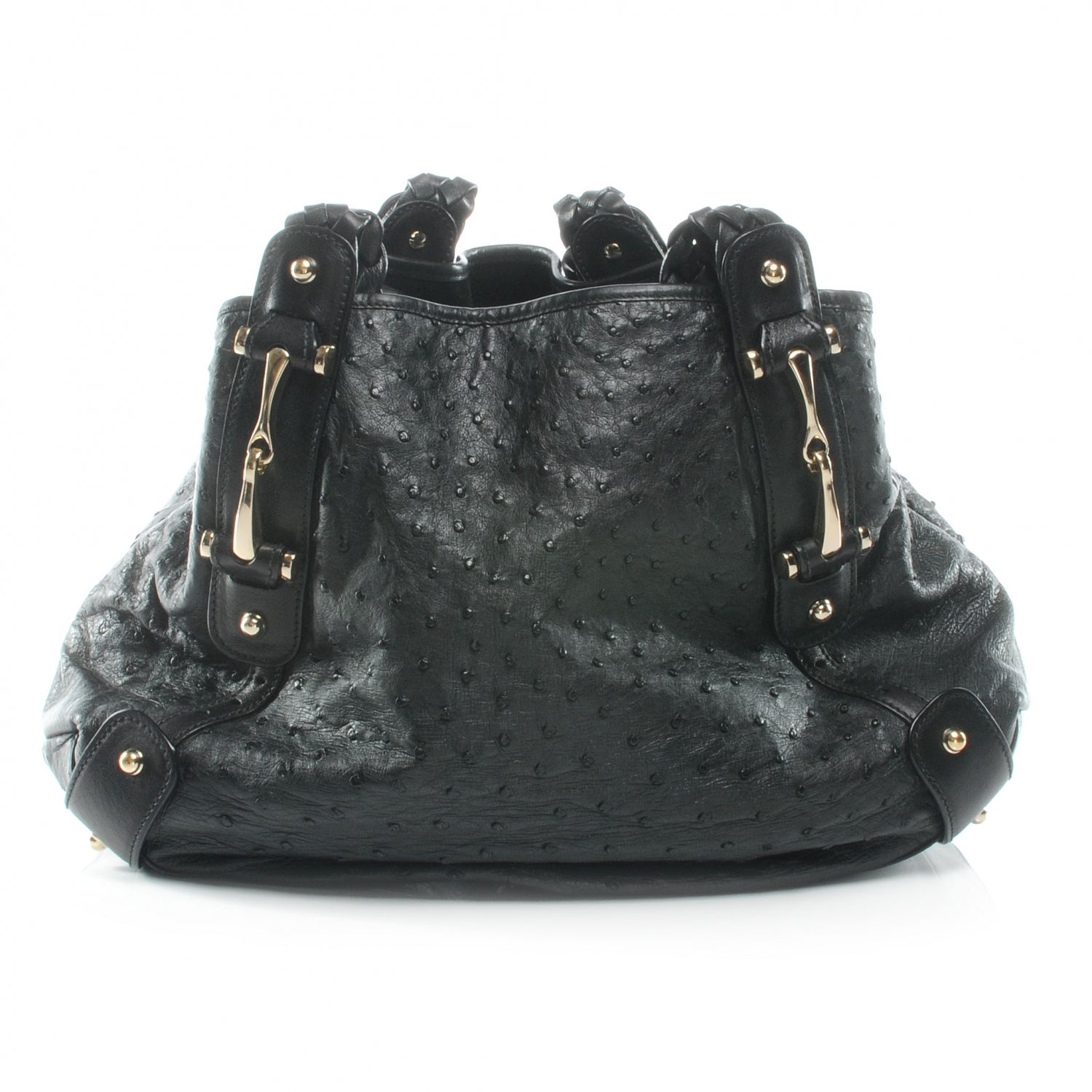 Gucci Ostrich Medium Pelham Tote Black 1 of 7
