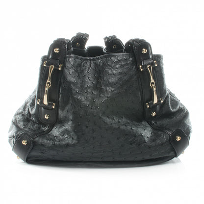 Gucci Ostrich Medium Pelham Tote Black 1 of 7