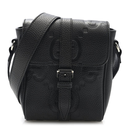 Gucci Piuma Calfskin Jumbo GG Embossed Small Messenger Bag Black 1 of 9