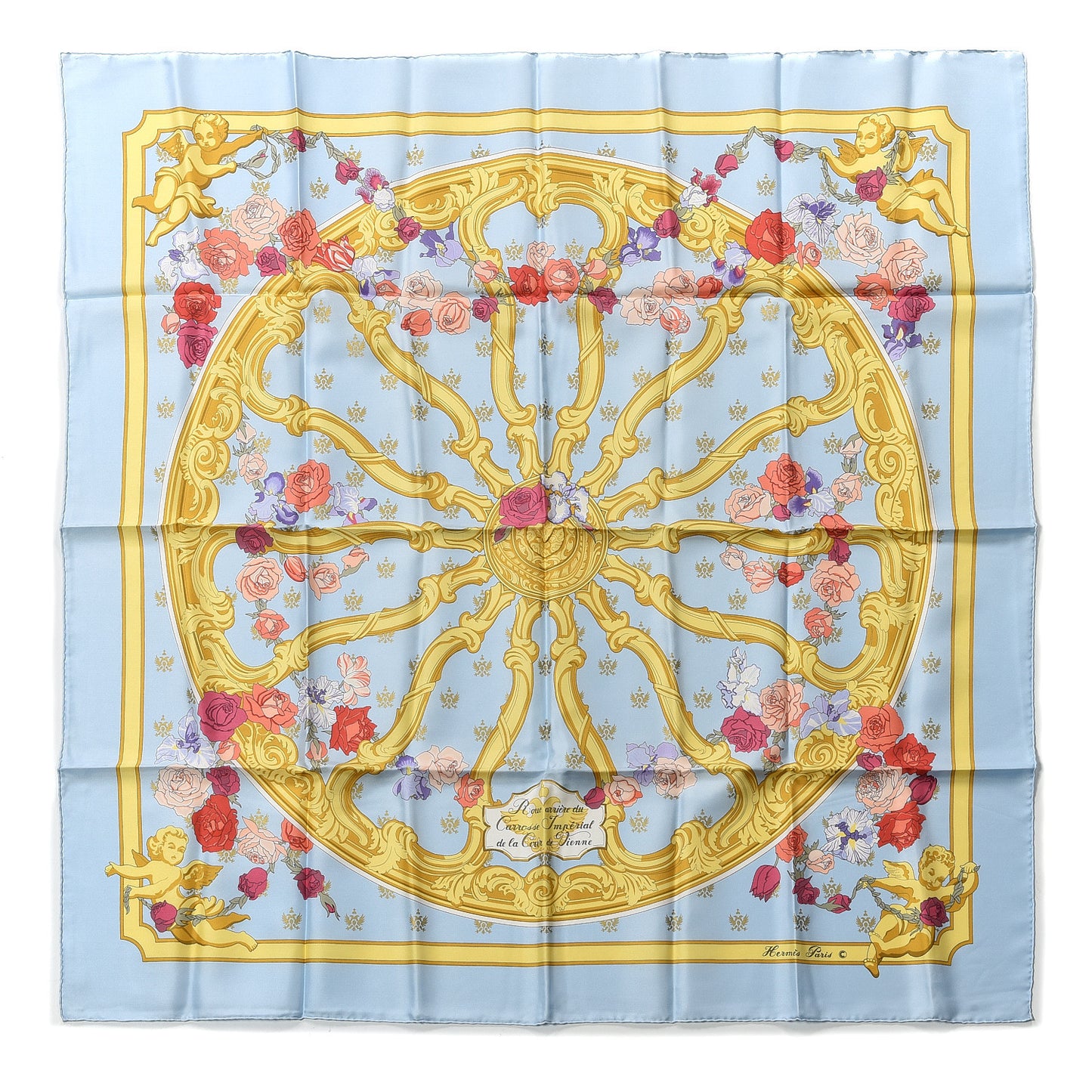 Silk Roue Arriere du Carosse Imperial de la Couer de Vienne Scarf 90