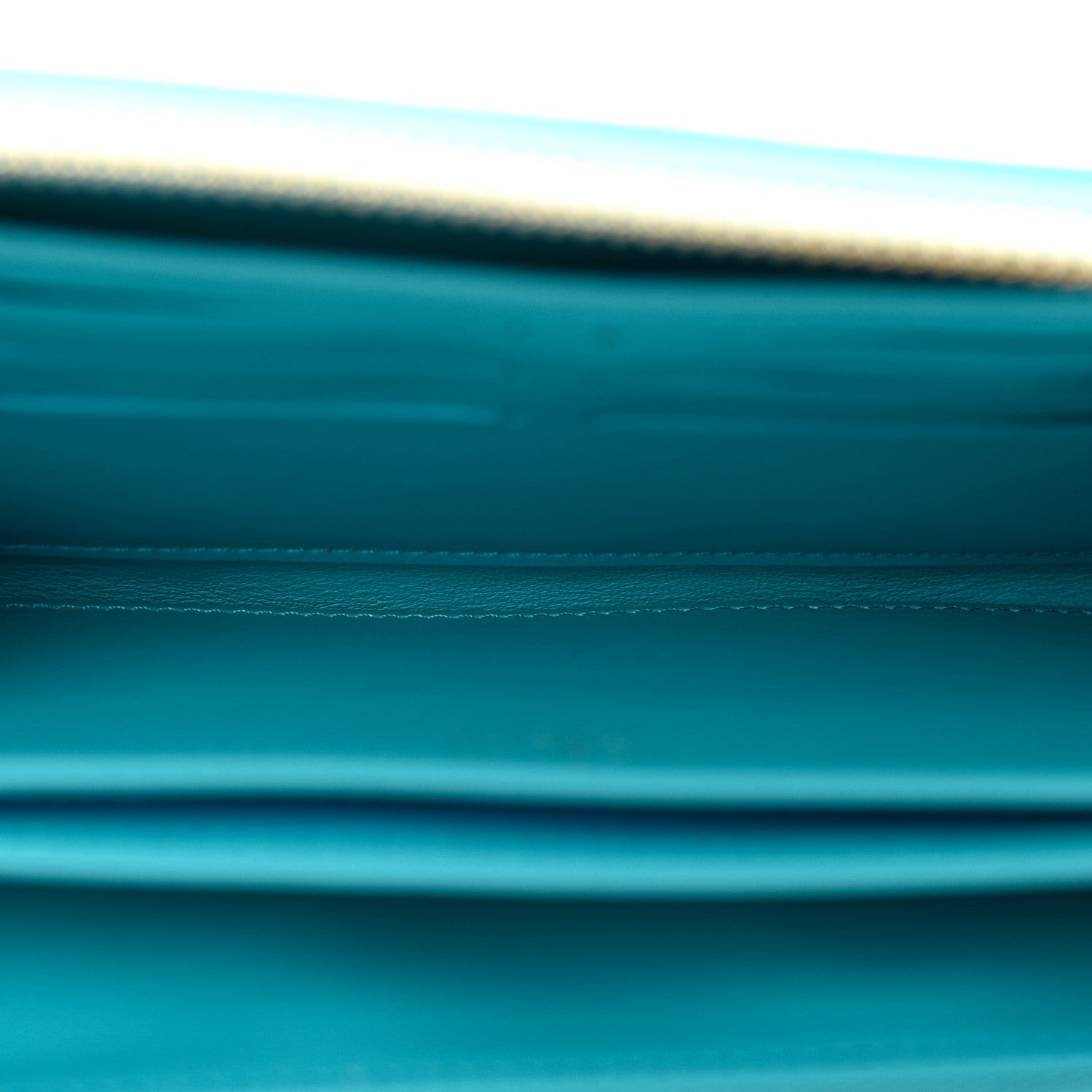 Louis Vuitton Lambskin Embossed Monogram Coussin Zippy Wallet Turquoise 5 of 8