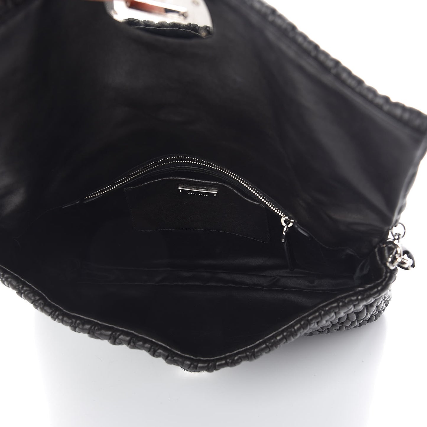 Nappa Matelasse Crystal Flap Clutch Black