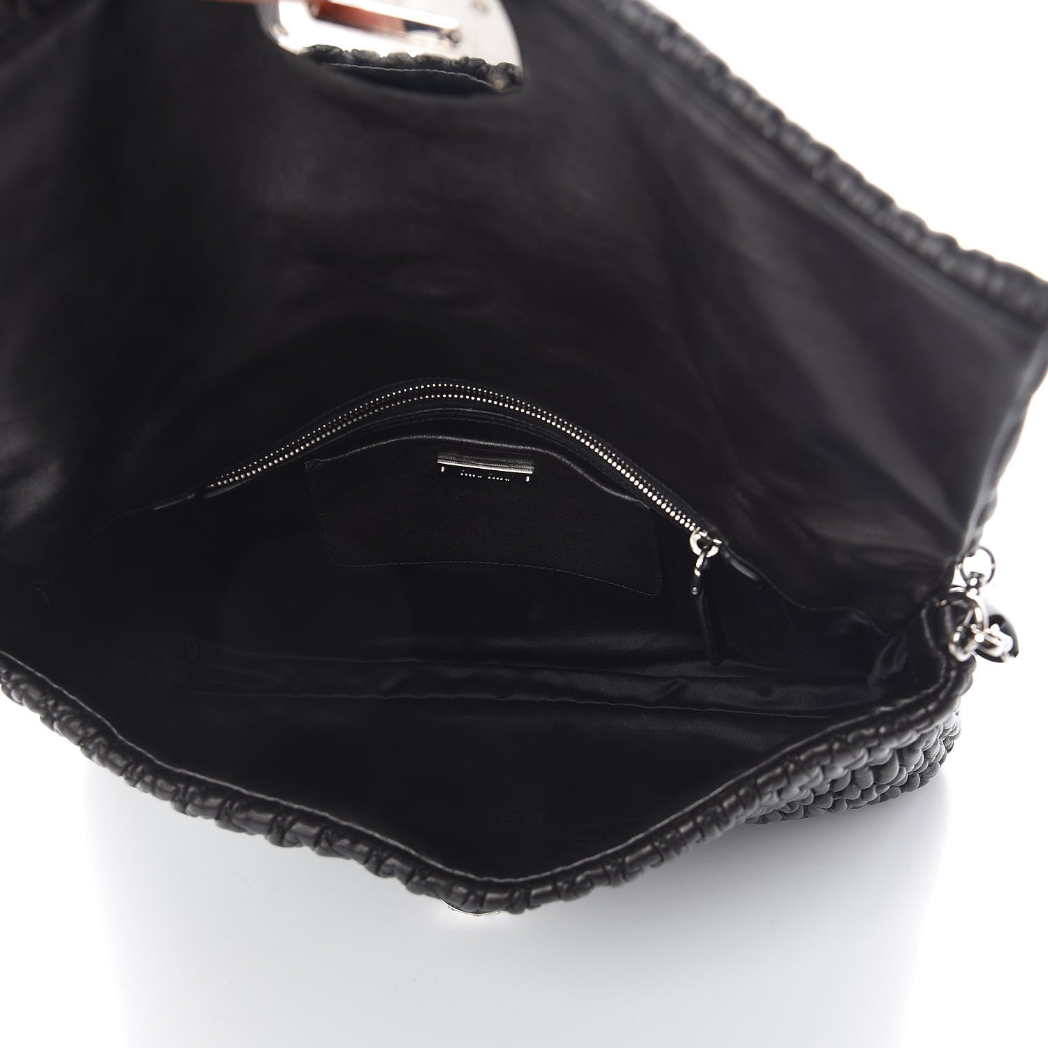 Miu Miu Nappa Matelasse Crystal Flap Clutch Black 5 of 9