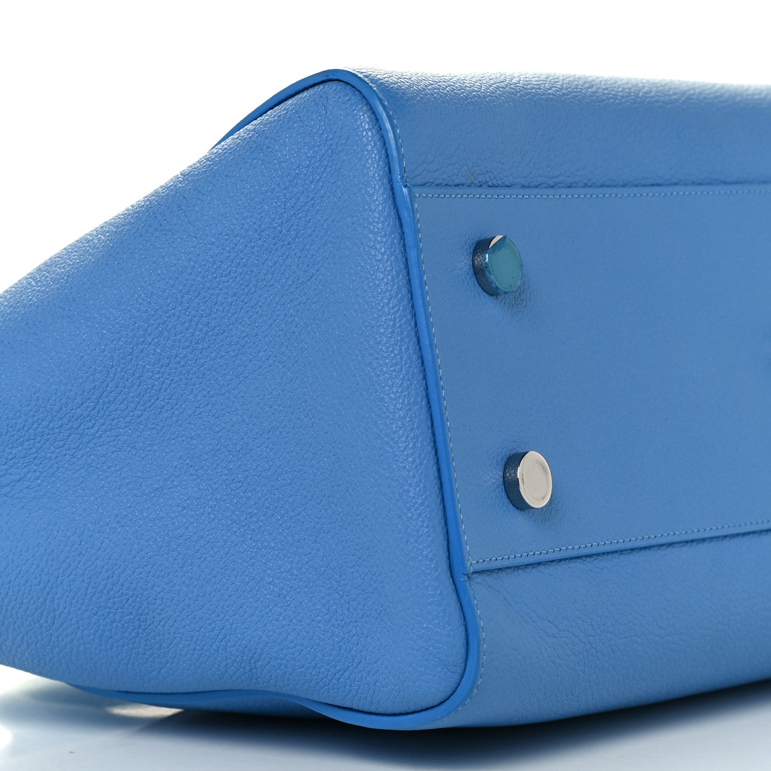 Saint Laurent Grained Calfskin Small Rive Gauche Cabas Blue Clair 11 of 12