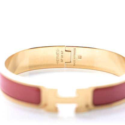 Hermes Enamel Narrow Clic Clac H Bracelet GM Rouge Corail 4 of 4