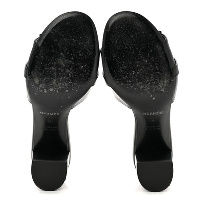 Hermes Calfskin Gigi 50 Sandals 38 Black 6 of 8