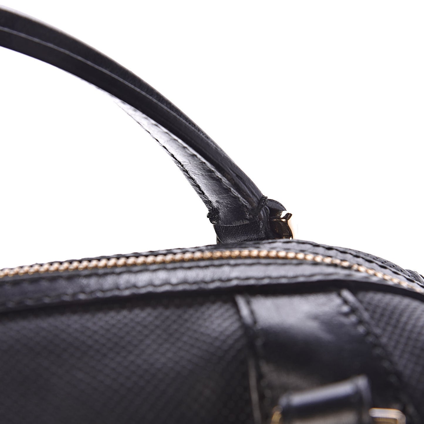 Calfskin Perforated Ellers Satchel Black