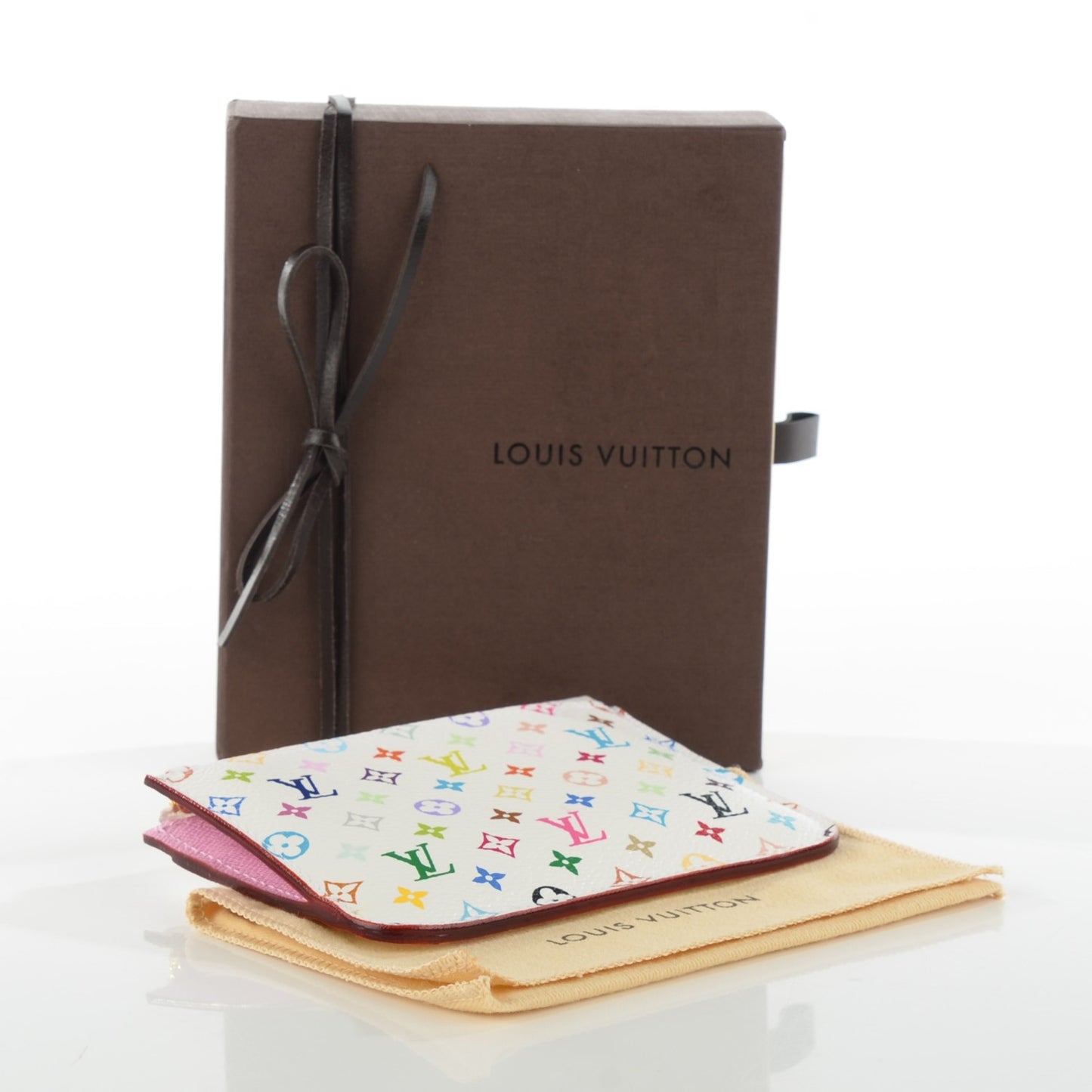 Monogram Multicolor Key Pouch White Litchi