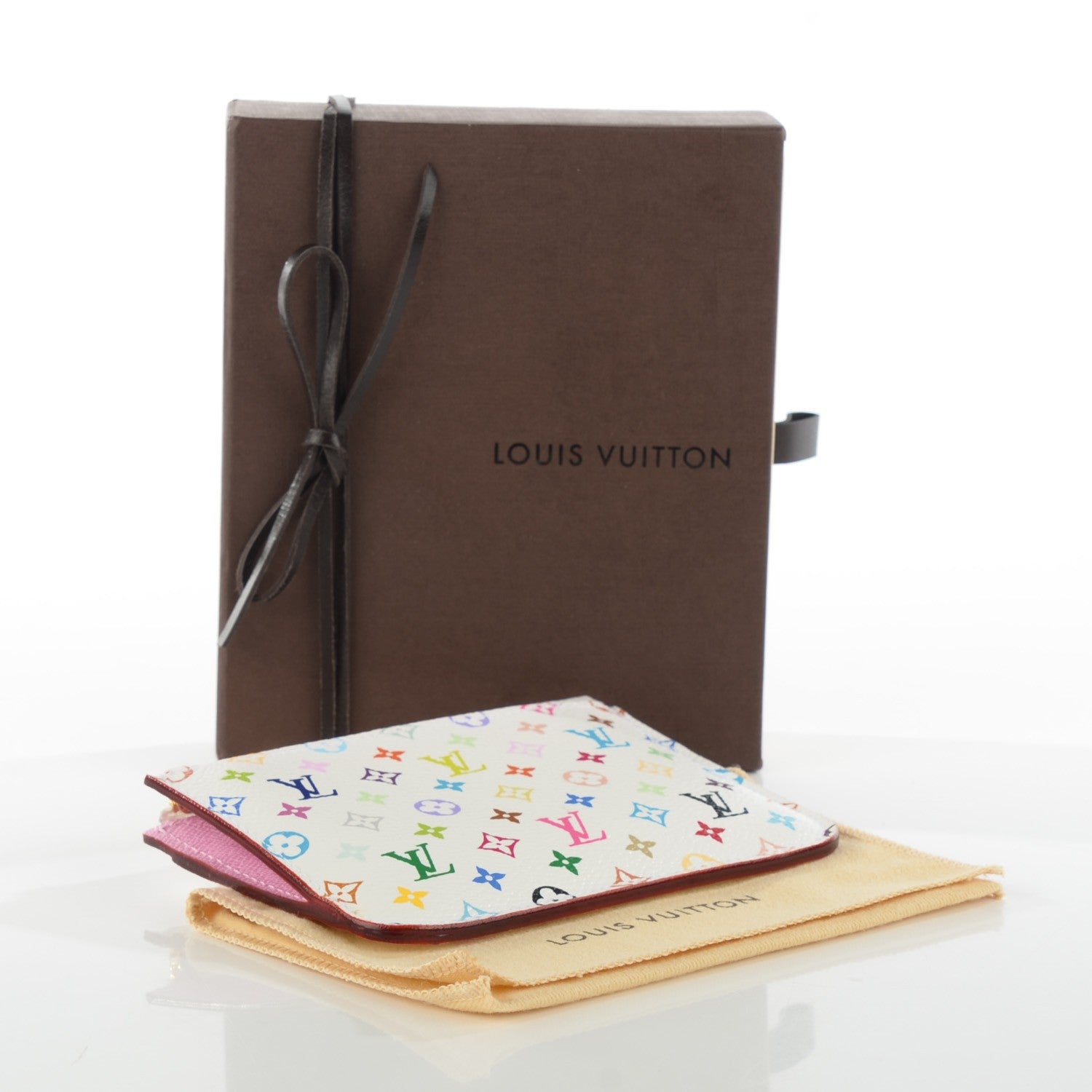 Louis Vuitton Monogram Multicolor Key Pouch White Litchi 4 of 7