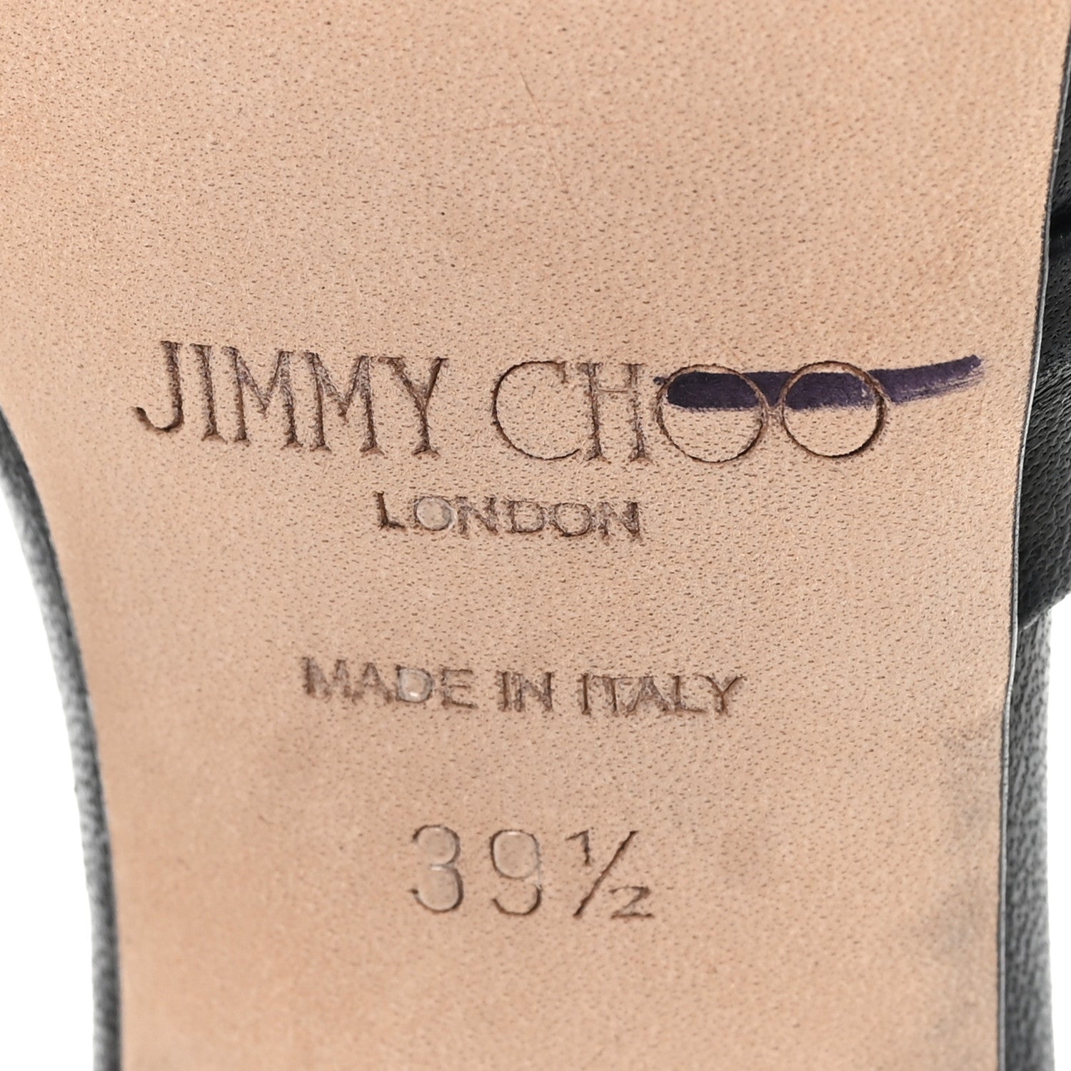 Jimmy Choo Luxe Nappa Basil 95 Sandals 39.5 Black 1867366