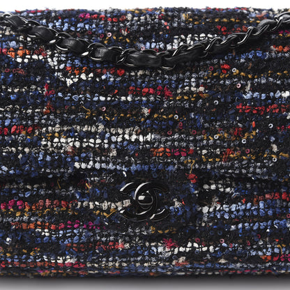 Chanel Tweed Sequin Chevron Quilted Medium Double Flap Multicolor 10 of 10