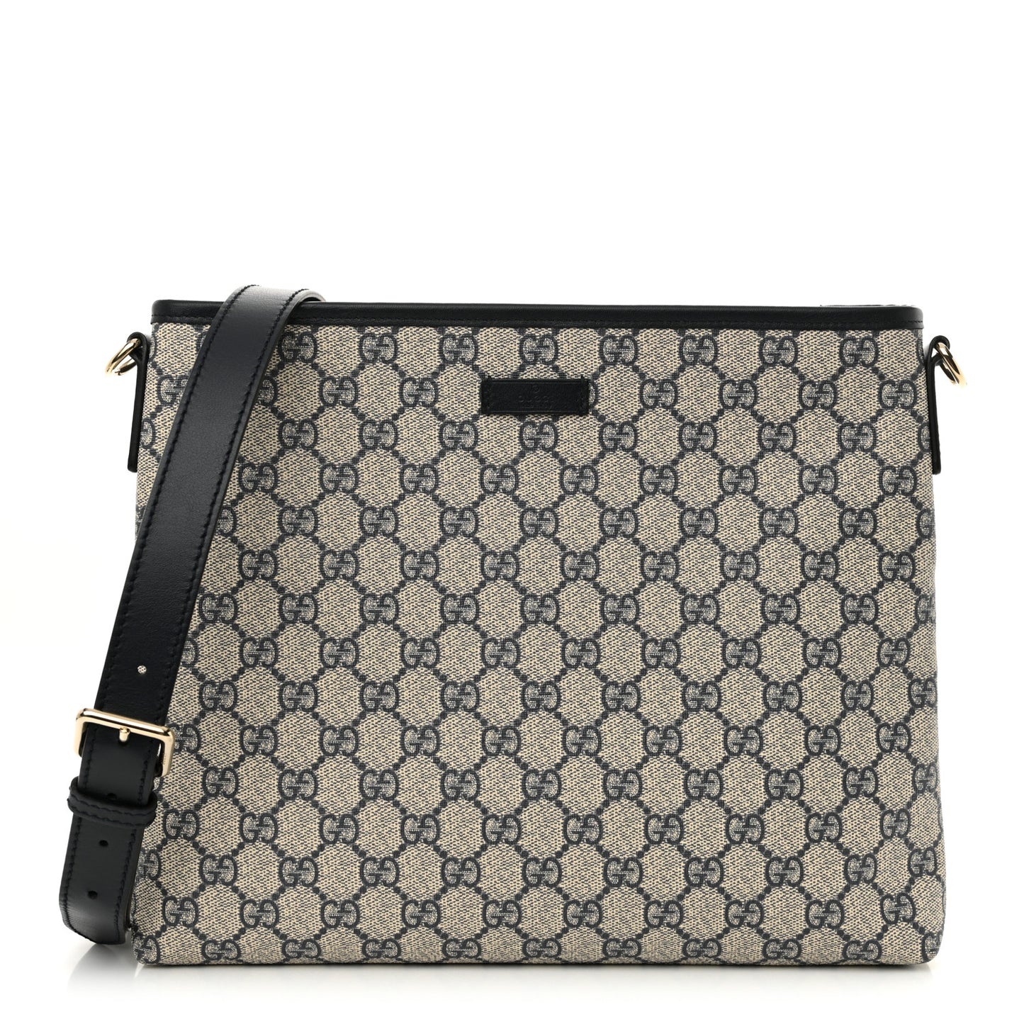 GG Plus Monogram Medium Flat Messenger Bag Navy
