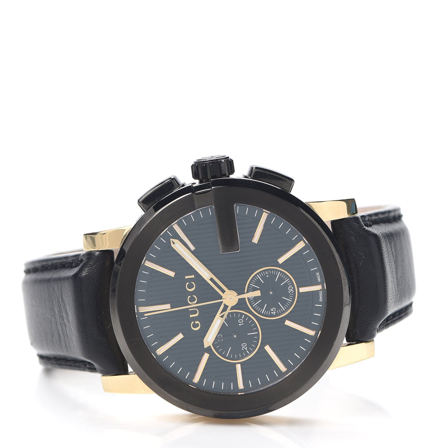 Gucci PVD Stainless Steel Calfskin 44mm G-Chrono Quartz Watch Black 2 of 6