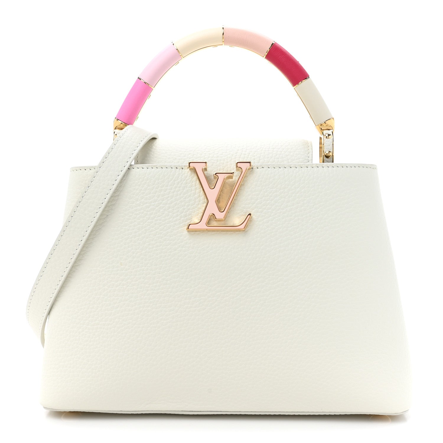 Louis Vuitton Taurillon Lambskin Calfskin Capucines BB Snow White 1 of 9