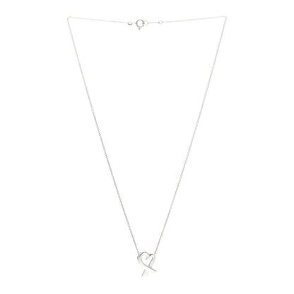 Tiffany Sterling Silver Paloma Picasso Loving Heart Pendant Necklace 3 of 5