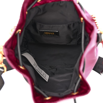 Versace Nylon Medusa Drawstring Bucket Bag Dahlia Black 5 of 10