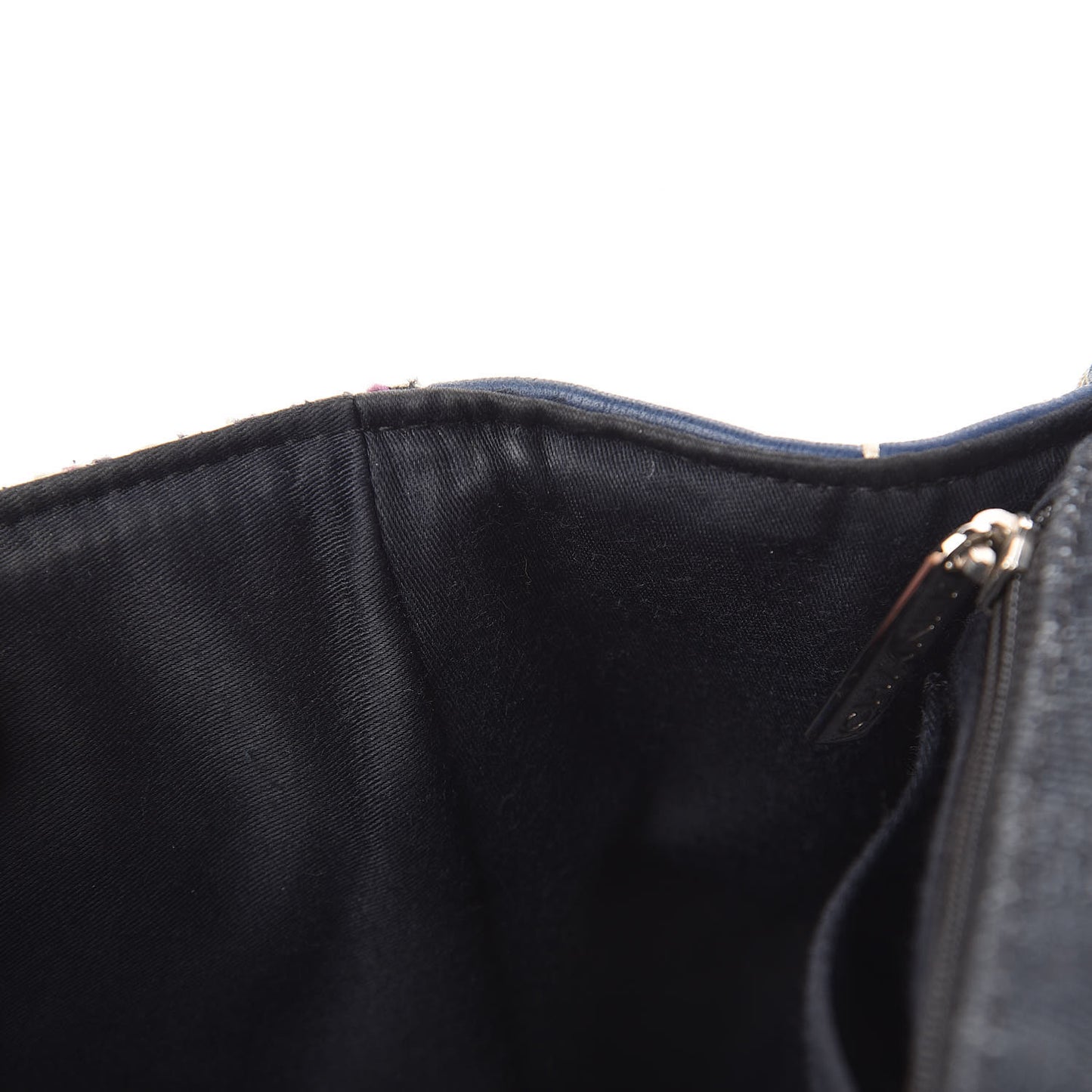 Denim Tweed Patchwork Jumbo Single Flap Multicolor