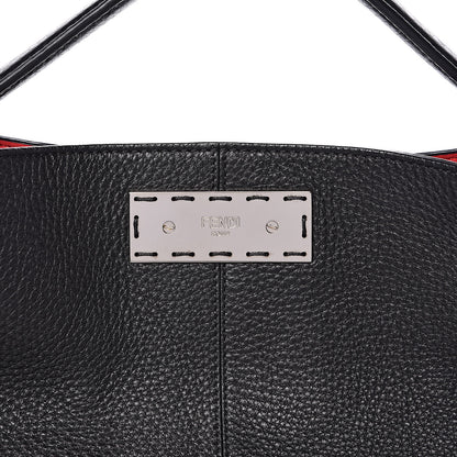 Fendi Cuoio Romano Fabric Marlon Vitello Century Peekaboo X-Lite Fit Black Rosso White Ice 6 of 8