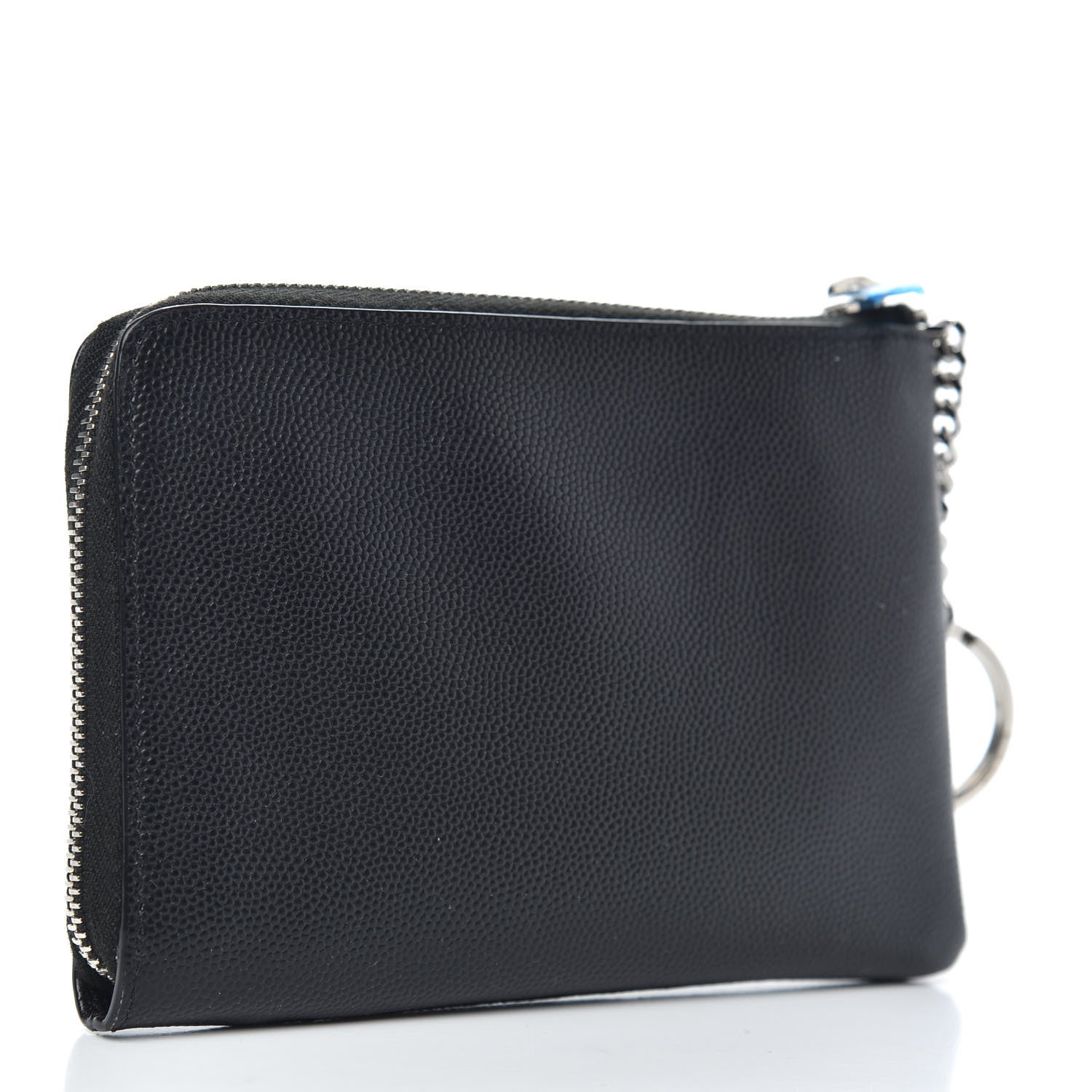 Saint Laurent Grain de Poudre Key Pouch Black 3 of 7