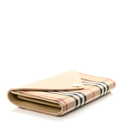Burberry Vintage Check Grain Calfskin Halton Wallet Beige 4 of 9