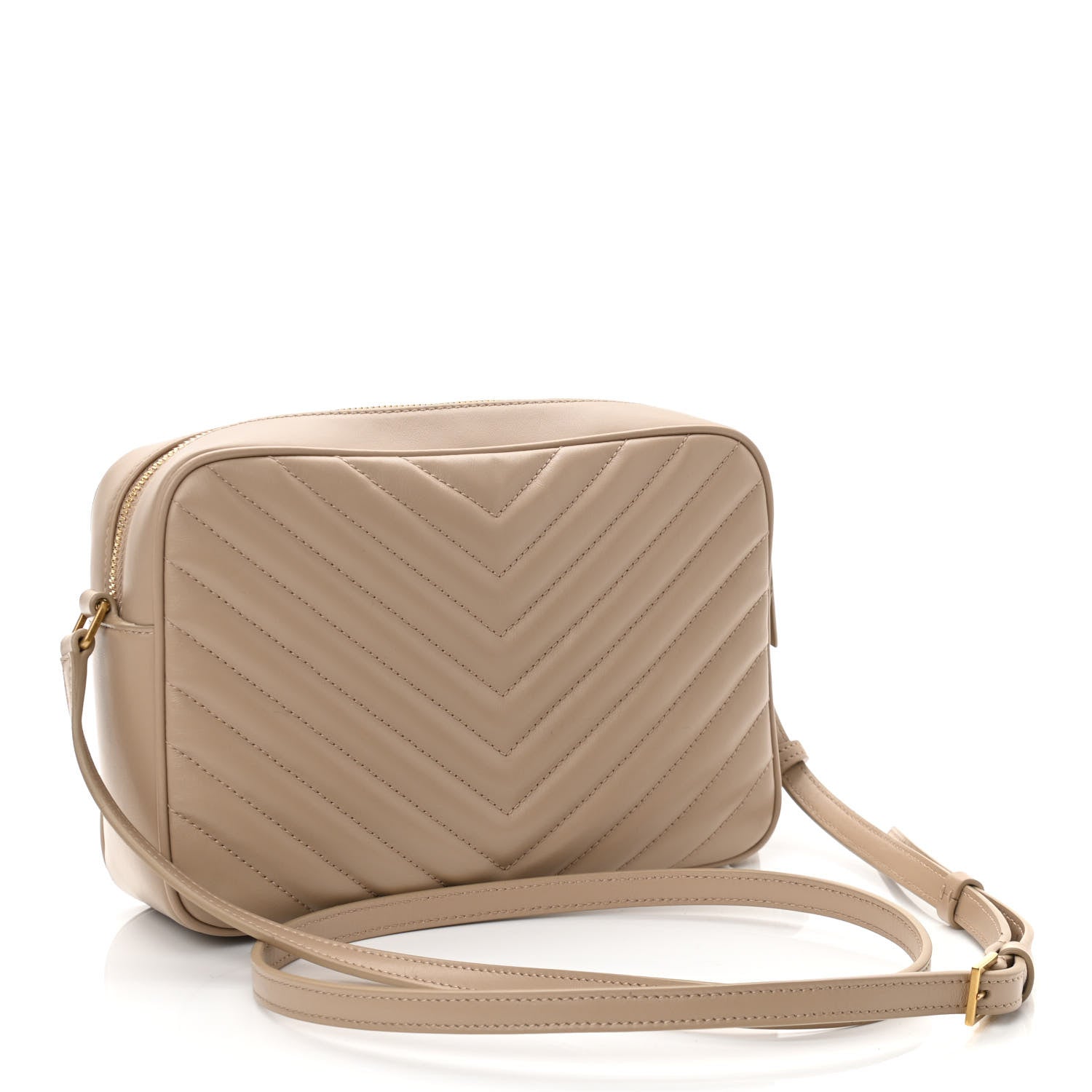 Saint Laurent Calfskin Matelasse Monogram Lou Camera Bag Dark Latte 3 of 10