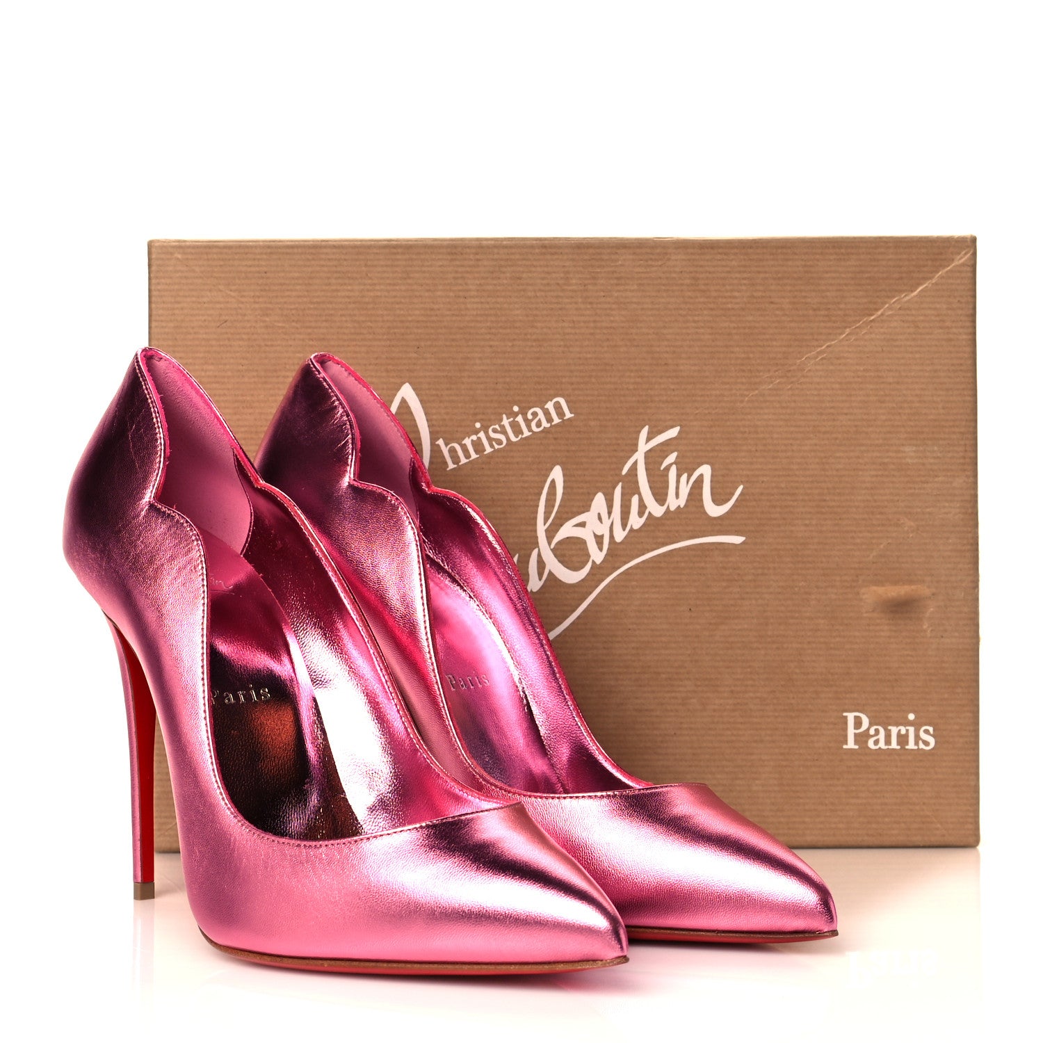 Christian Louboutin Metallic Patent Hot Chick 100 Pumps 39.5 Pink 8 of 8