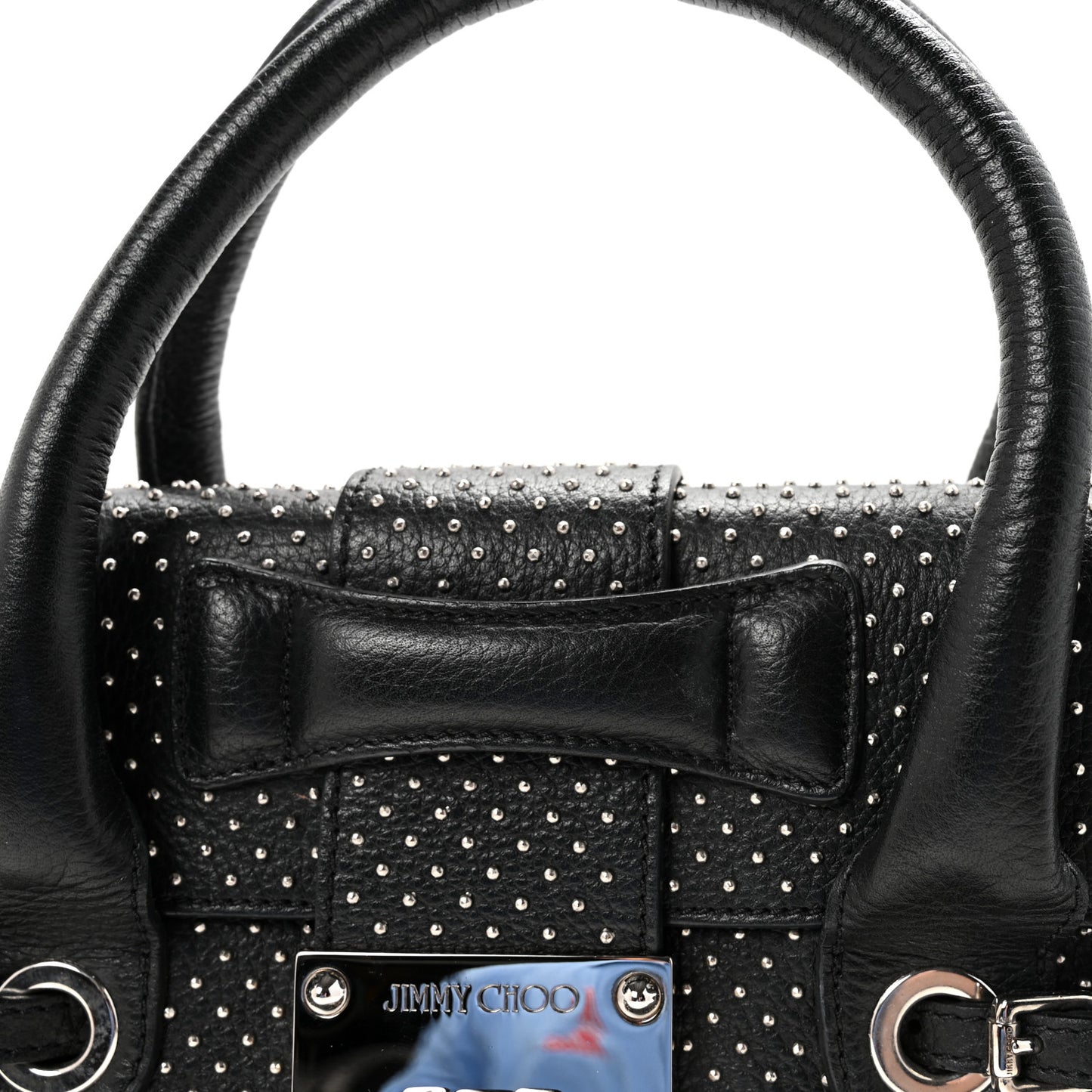 Studded Calfskin Rosalie Satchel Black